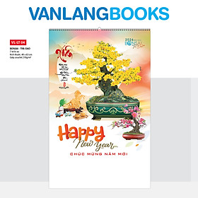 Lịch Tờ 2026 Treo Tường Vanlangbooks - Bonsai & Trà Đạo (VLLT04) 7 Tờ Lò Xo