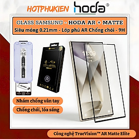 Kính cường lực nhám chống vân tay + Chống chói TrueVision Matte Elite cho Samsung Galaxy S25 S26 Ultra Hoda 2in1  - Chống chói ánh sáng – Nhìn rõ ngoài trời, Độ trong suốt cao 96%, Bảo vệ toàn màn hình, Nano chống bám vân tay - hàng nhập khẩu - TrueVision AR + Matte + Khung dán - Galaxy S26 Ultra 5G