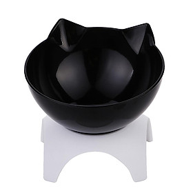 Pet Feeder cat and dog Raised Stand Single Bowls Black