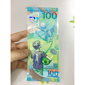 Mua Tiền 100 Rúp của Nga kỷ niệm World Cup 2018  tiền polyme   tặng phơi nylon bảo quản tiền PCCB MINGT