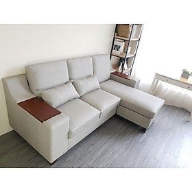 Sofa bed góc L Juno sofa màu xám, kem, xanh dương