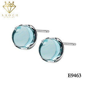 Khuyên tai bạc Ý s925 đá xanh ngọt ngào Hàn Quốc E9463 - AROCH Jewelry