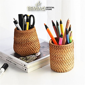 Mua Cốc mây tre đan đựng bút  thìa dĩa đũa - Hàng thủ công mỹ nghệ cao cấp xuất khẩu
