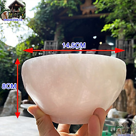 Chén bát đá thạch anh hồng tự nhiên mang đến sự sảng khoái cho tinh thần 1.1kg  - B45