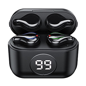 True Wireless Earbuds Bluetooth Headphones Touch Control with LED Display Charging Case IPX7 Waterproof Earphones in-Ear Built-in Mic Headset