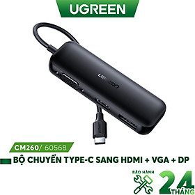Mua Thiết bị Hub chuyển đổi USB Type-C sang DP/HDMI/VGA 3 in 1 UGREEN 60568 - Hàng nhập khẩu chính hãng