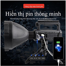 Đèn Led Siêu Sáng Cầm Tay chiếu sáng tầm xa thế hệ mới HighPower Lithium 8000mAh