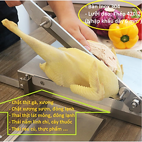 Mua Máy cắt thịt gà  cắt xương  thái thịt đông lạnh đa năng Chính Hãng. Lưỡi dao nguyên khối thép Nhật 420 J2 đặc biệt siêu cứng bén  Bộ bàn dao Chặt gà không gỉ sét nặng 4.2 Kg