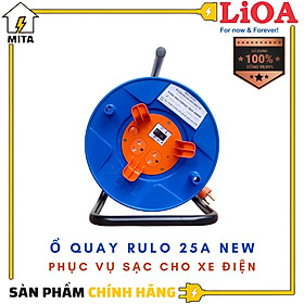 Ổ cắm kéo dài quay tay kiểu Rulo LiOA công suất 25A (Phục vụ sạc cho xe điện) Dây dài 30m/50m 3 lõi