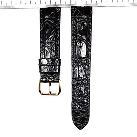 Dây Đeo Đồng Hồ Da Cá Sấu 20mm Màu Đen E1-#210818