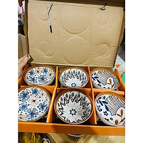 Mua Bộ 6 Chén Sứ Họa Tiết Kèm 6 Đôi Đũa