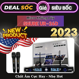 Micro Không Dây SHURE UR26D - Tần Số UHF - Chống Hú Tốt - Nhẹ Hơi