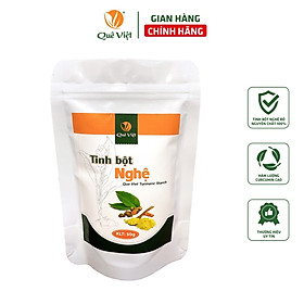 Tinh bột nghệ nguyên chất Quê Việt hỗ trợ tiêu hóa, làm đẹp da gói 50gr