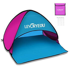 Lều Cắm Trại Mini Chống Uv Vải Polyester 190T Cao Cấp Tiện Lợi Thương Hiệu Levoryeou - Xanh & Màu Đỏ