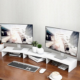 Mua Kệ gỗ để 3 màn hình máy tính FAS.DUAL nâng màn hình lên đến 10.4cm / Giảm căng thẳng cổ / bàn làm việc gọn gàng