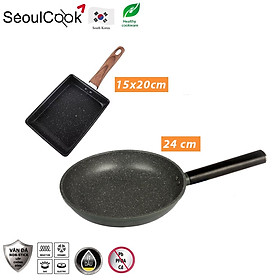 Mua Bộ 2 chảo SH5 đáy từ/ Induction  chảo 24cm + chảo vuông 15x20cm đáy từ/ Induction Seoulcook Hàn Quốc  dùng được tất cả các loại bếp – Hàng chính hãng