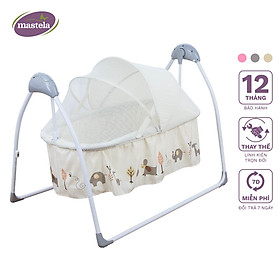 Nôi điện cho be điều khiển từ xa kết hợp nhạc trắng ru ngủ Mastela SG239 - Nôi cho bé sơ sinh đu đưa tư đông - Màu be - Voi