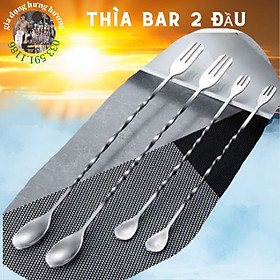 SALE GIÁ SỈ TẠI XƯỞNG Thìa muỗng khuấy bar spoon bartender đầu tròn hai đầu inox 26cm