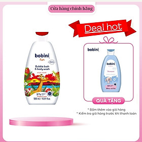 Gel tắm tạo bọt cho trẻ em Bobini Fun mềm mịn hương cam chanh 1+ tuổi 500ML