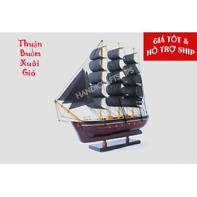 (Đã lắp ráp)Thuyền buồm PHONG THỦY 30cm màu đen - hỗ trợ ship
