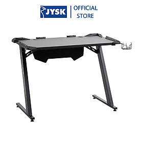 Bàn làm việc | JYSK Lindholm | khung thép/gỗ công nghiệp | đen | R65xD114xC78cm