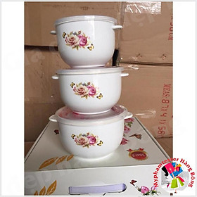 Mua Bộ 3 thố sứ nắp hút chân không có tai