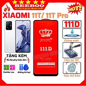 Kính Cường Lực Dành Cho Điện Thoại Xiaomi 11T/ 11T Pro - Full màn hình và trong suốt - Độ cứng 10H - XIAOMI 11T - BeeBooS