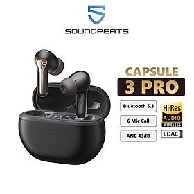 Tai Nghe True Wireless SoundPEATS Capsule 3 Pro Bluetooth 5.3, ANC 43dB, 6 Mic  - Hàng Chính Hãng