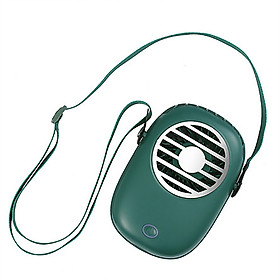 USB Mini Portable Fan with Strap Hanging Neck/Desktop/Handheld Fan 3-Wind Speed 30dB Low Noise Type-C Interface 1200mAh