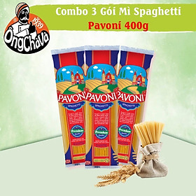 Combo 3 Gói Mì Ý Pavoni  400g 100% Lúa Mì Nguyên Chất (Pavoni Spaghetti)