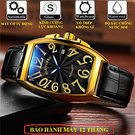 Đồng Hồ Cơ Nam AOKULASIC AUTOMATIC Dây Thép Đúc Đặc Khóa Bướm Kính Tráng Saphire Có Lịch Thứ Ngày Tháng - Thiết Kế Lộ Máy AOK99