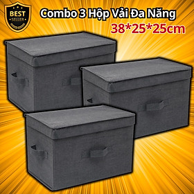 Mua  Loại Xịn - Xuất Nhật  Combo 3 Hộp Đựng Đồ Đa Năng TD1 – Túi Vải Đựng Quần Áo Chăn Màn Phong Cách Thụy Điển Sang Trọng  Lịch Sự – Hàng Chính Hãng