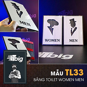 Bộ bảng toilet - WC chỉ dẫn nhà vệ sinh nam nữ (women men) bằng gỗ cắt laser decor đẹp