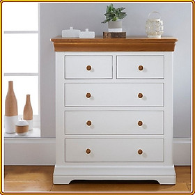 Mua Tủ 5 ngăn kéo Tundo kiểu đứng màu trắng phối 100 x 44 x 100 cm