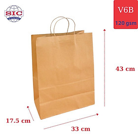 Mua 10 CHIẾC TÚI GIẤY KRAFT V6B: 33x17x43 cm CÓ QUAI (ẢNH THẬT)