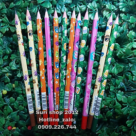 Hộp 12 cây bút chì 2B HT 102 hoạ tiết hoạt hình dễ thương