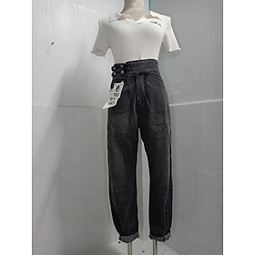 Quần baggy jean nữ lưng cao đan dây, mẫu mới thuydieushop96 bg1