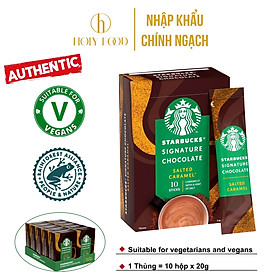 Bột Sô cô la nóng Starbucks Vị Caramel Mặn, thức uống bổ sung dinh dưỡng 200g Vegetarians Vegans