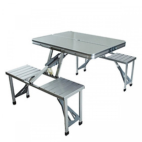 Bộ bàn ăn xếp gọn du lịch 4 người nhôm cao cấp siêu nhẹ RE0413