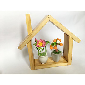 Mua Khung kệ gỗ trang trí - Ngôi nhà mini 12x15cm