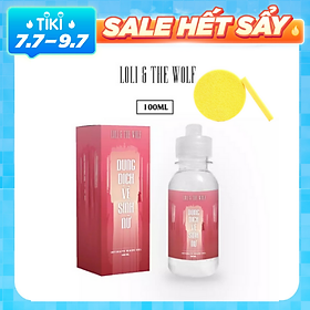 Dung dịch vệ sinh phụ nữ mùi hương Original Hoa Cỏ LOLI & THE WOLF chai 100ml, Tặng Kèm Mút Rửa Mặt 