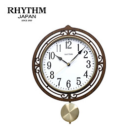 Mua Đồng hồ treo tường Nhật Bản Rhythm CMP542NR06 Kt 28.5 x 38.0 x 5.5cm  620g Vỏ gỗ. Dùng Pin.