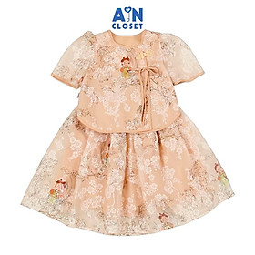 Set Áo Váy cho bé họa tiết Hoa Anh Đào Hàn Quốc tơ lụa - AICDBG5CFBNQ - AIN Closet
