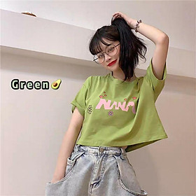 Áo croptop nữ tay lỡ, freesize 55kg , thun cotton