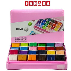 Hộp 24 Màu Vẽ Gouache Himi Miya 30 ml - Pink