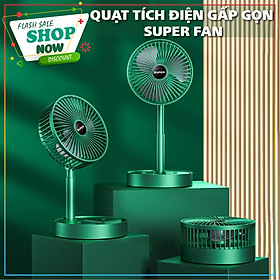 Quạt tích điện pin sạc gấp gọn SUPERGREEN