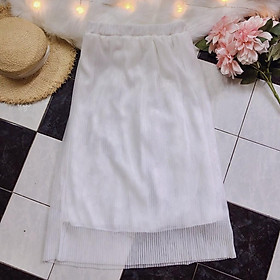 Chân váy nữ dập ly lưới lưng thun thời trang ulzzang