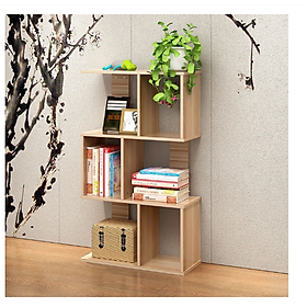Kệ gỗ sách Ziczac, kệ sách nghệ thuật 3-4-5 tầng. Gỗ MDF phủ melatium cao cấp HC-99