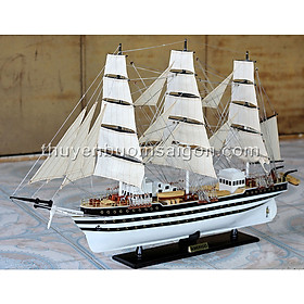 Thuyền gỗ Amerigo dài 108cm trang trí nhà cửa, hàng cao cấp, gỗ tự nhiên, mô hình con tàu cổ châu âu hàng thủ công tinh xảo