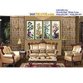 Mua Tranh thêu chữ thập tứ quý tùng trúc cúc mai A625 A626 A627 A628 chưa thêu